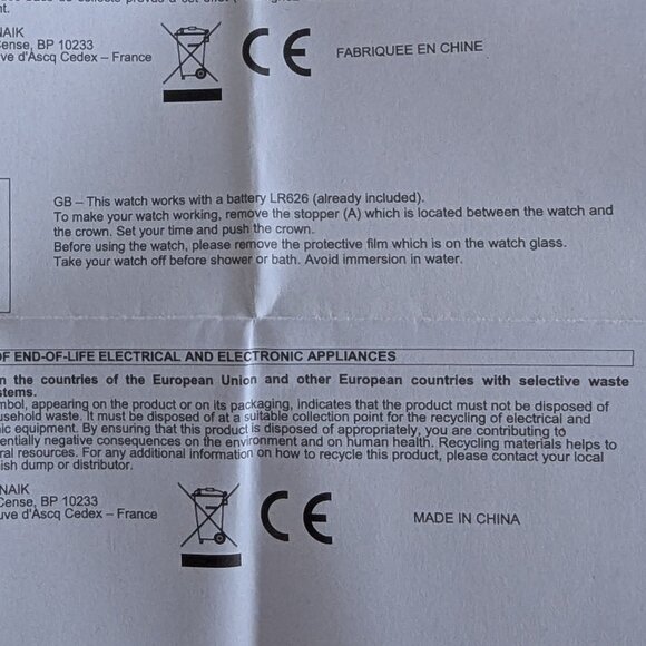 *2/20$* NWOT Creamy White and Gold Quartz Watch with 4 Swarovski Crystals - Picture 8 of 8